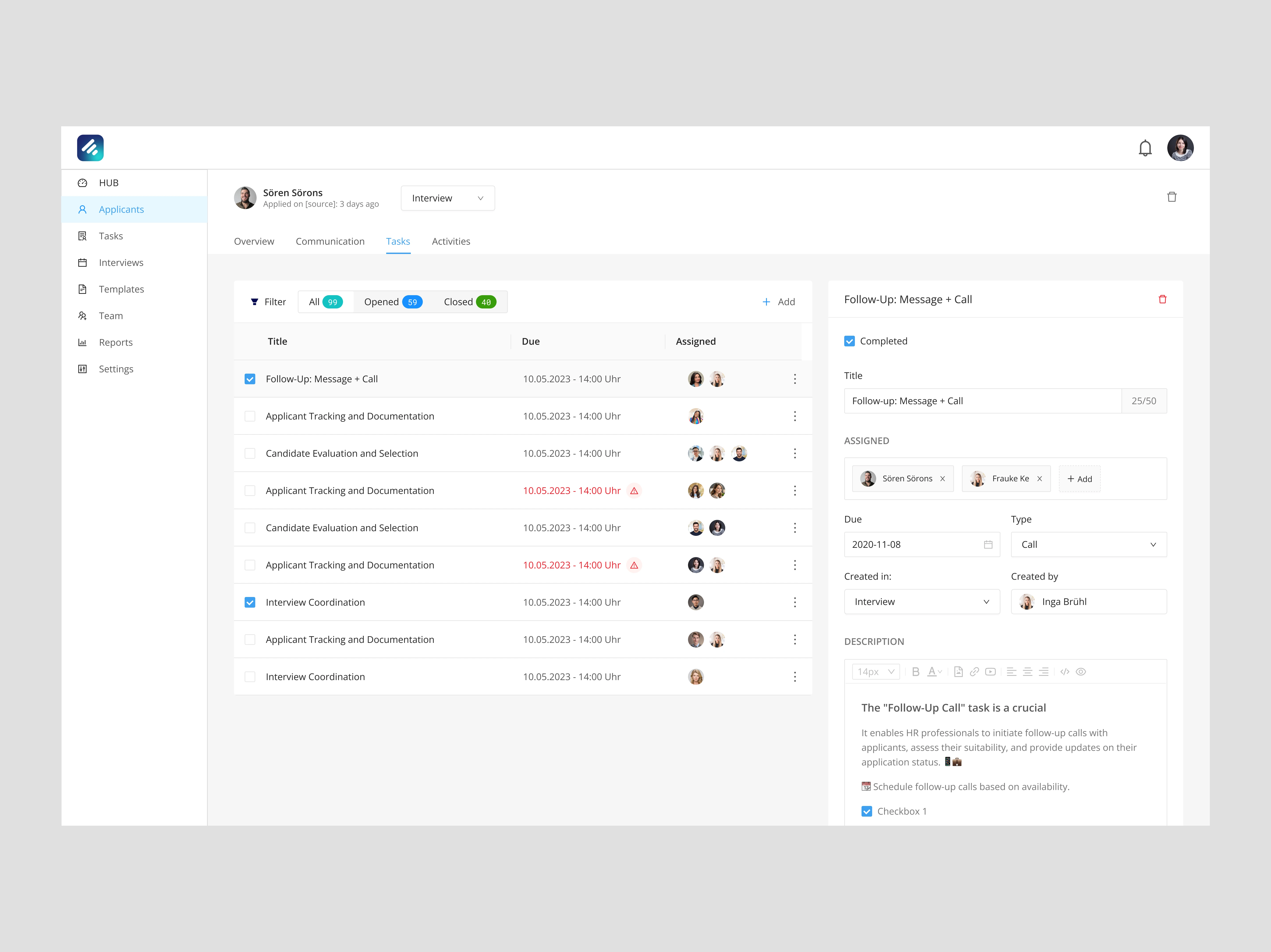 Meetovo dashboard screen 2